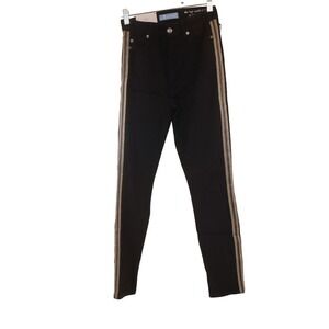 7 for all mankind jeans size 26 Black studded metal sides skinny high‎ waist